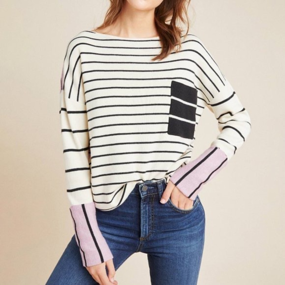 NWT Anthropologie Faye Striped Sweater (SZ XL)